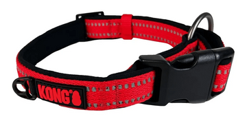 KONG Collar Suave De Nylon Rojo Para Perros Raza Chica, Color Rojo