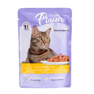 Les Repas Plaisir Alimento Natural Húmedo Receta Pavo en Salsa para Gato Adulto, 85 g