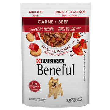 Beneful Pouch De Carne Para Adultos Minis Y Pequeños 100Gr - Alimento Para Perro