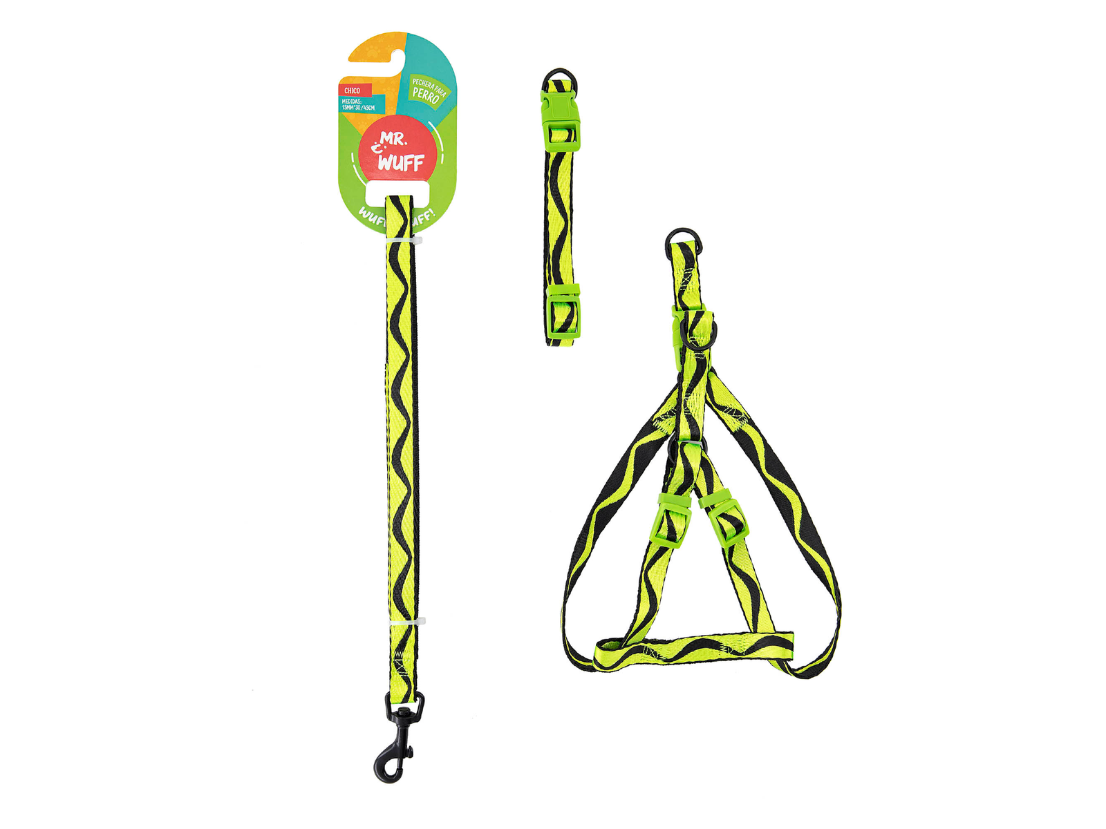 Mr. Wuff Pack Correa Collar Pechera AMARILLO GRANDE