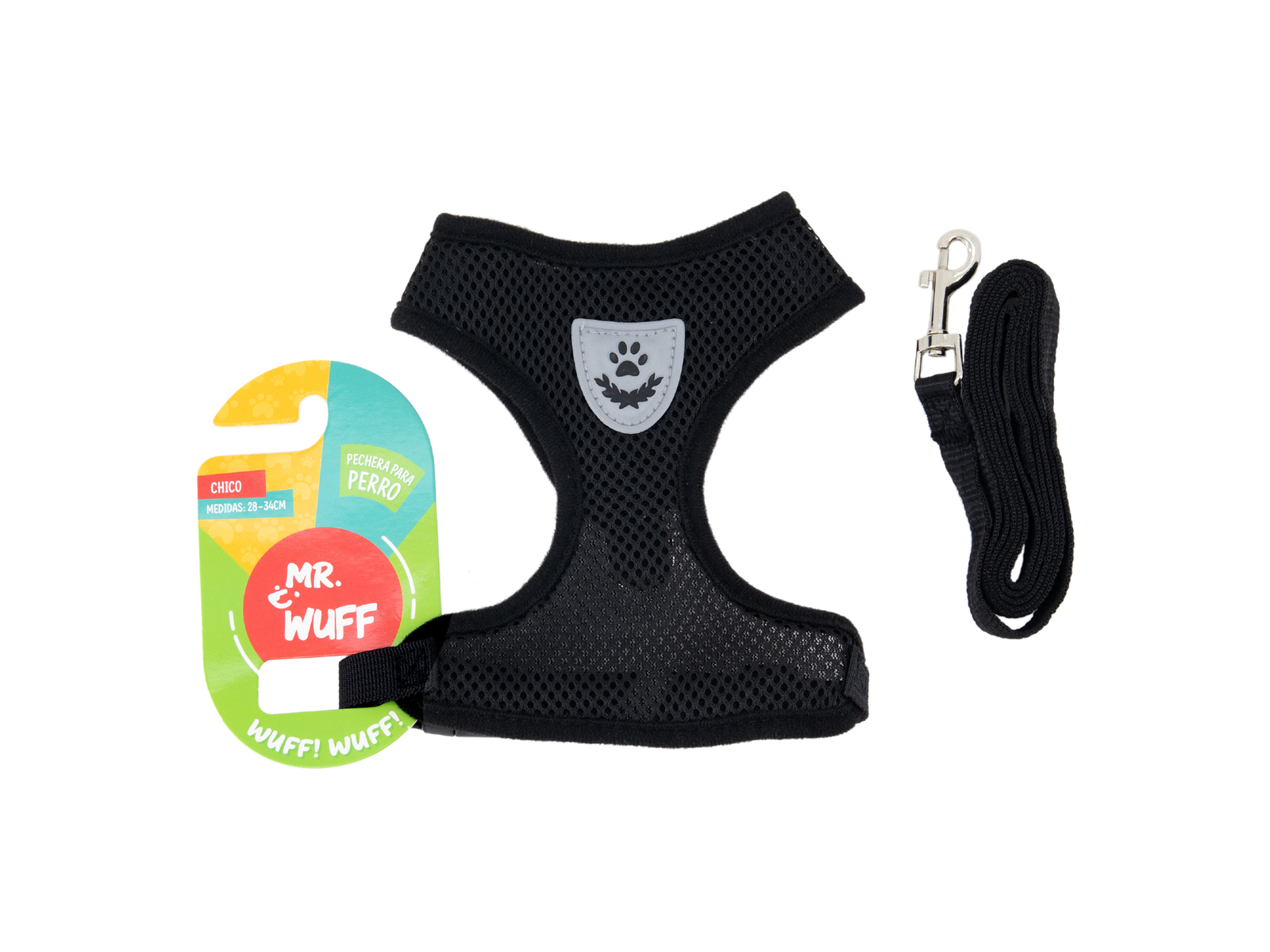 Mr. Wuff Pechera Para Perro NEGRO GRANDE