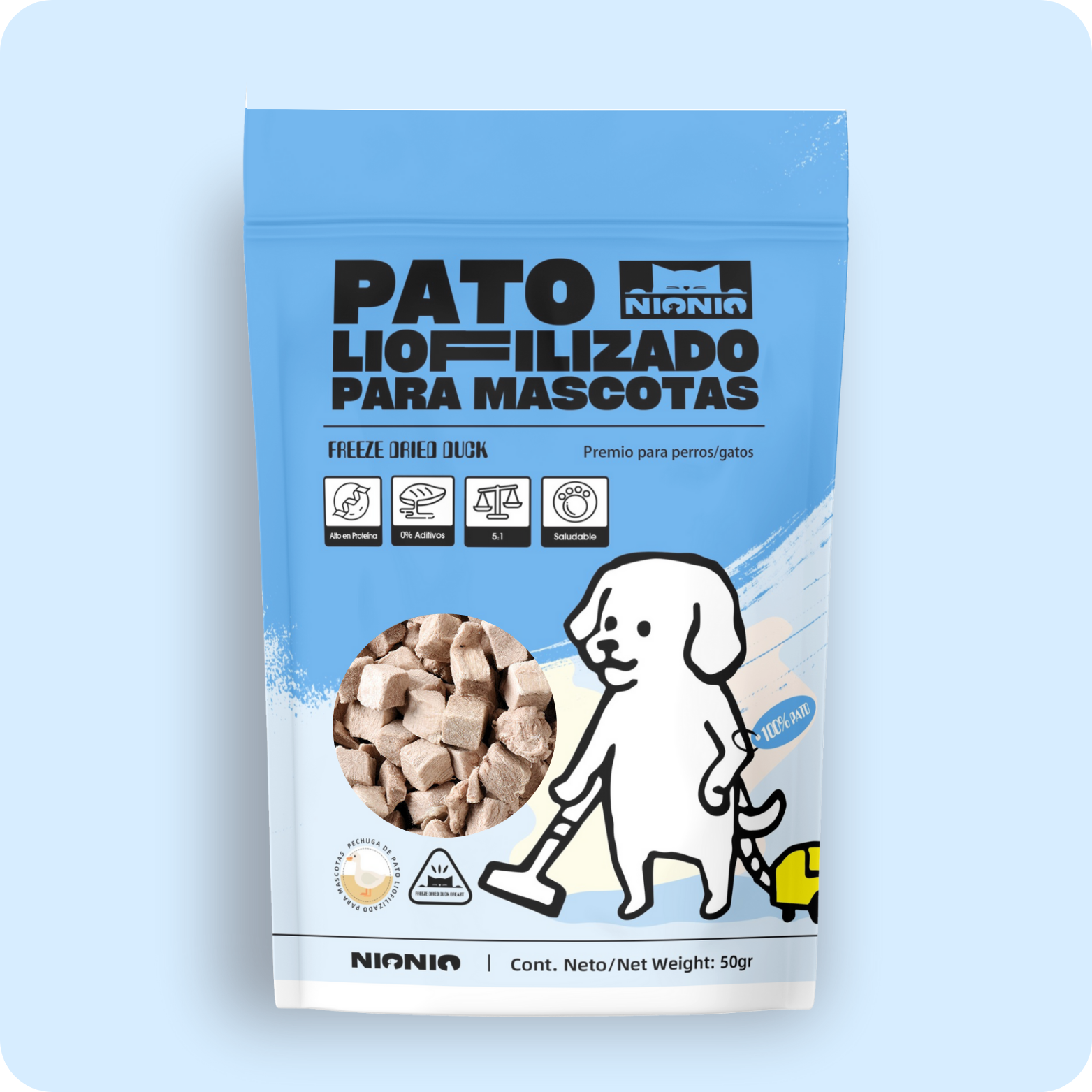 NIONIO Cubitos de Pato Liofilizado 50 g