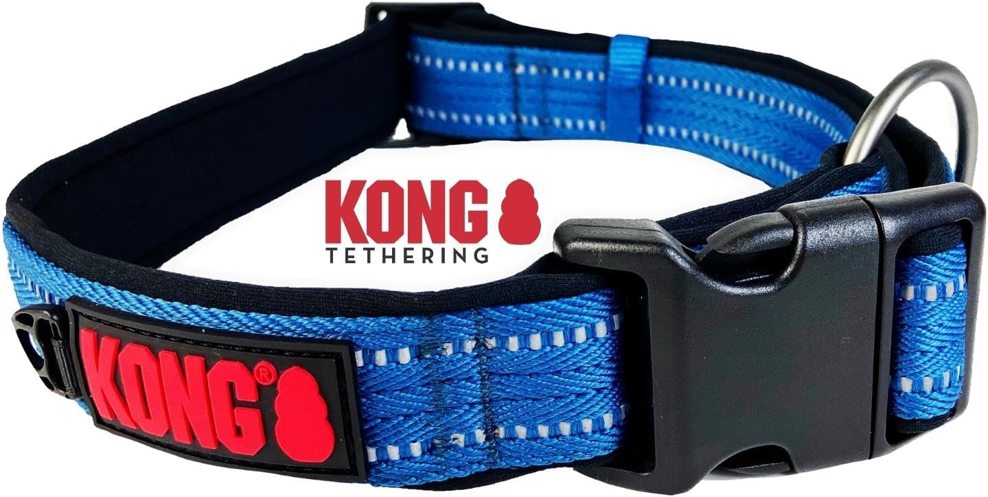 KONG Collar Suave de Nylon Azul Grande