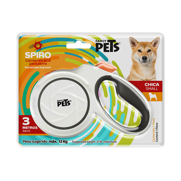 Fancy Pets Correa Retractil Spiro Chico Blanca