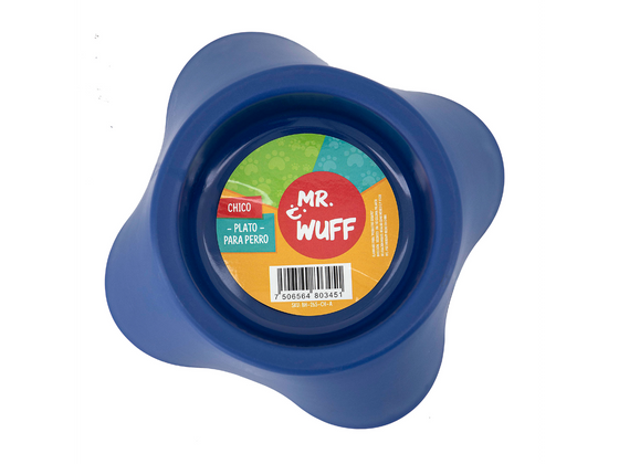 Mr. Wuff Plato Para Perro AZUL MEDIANO