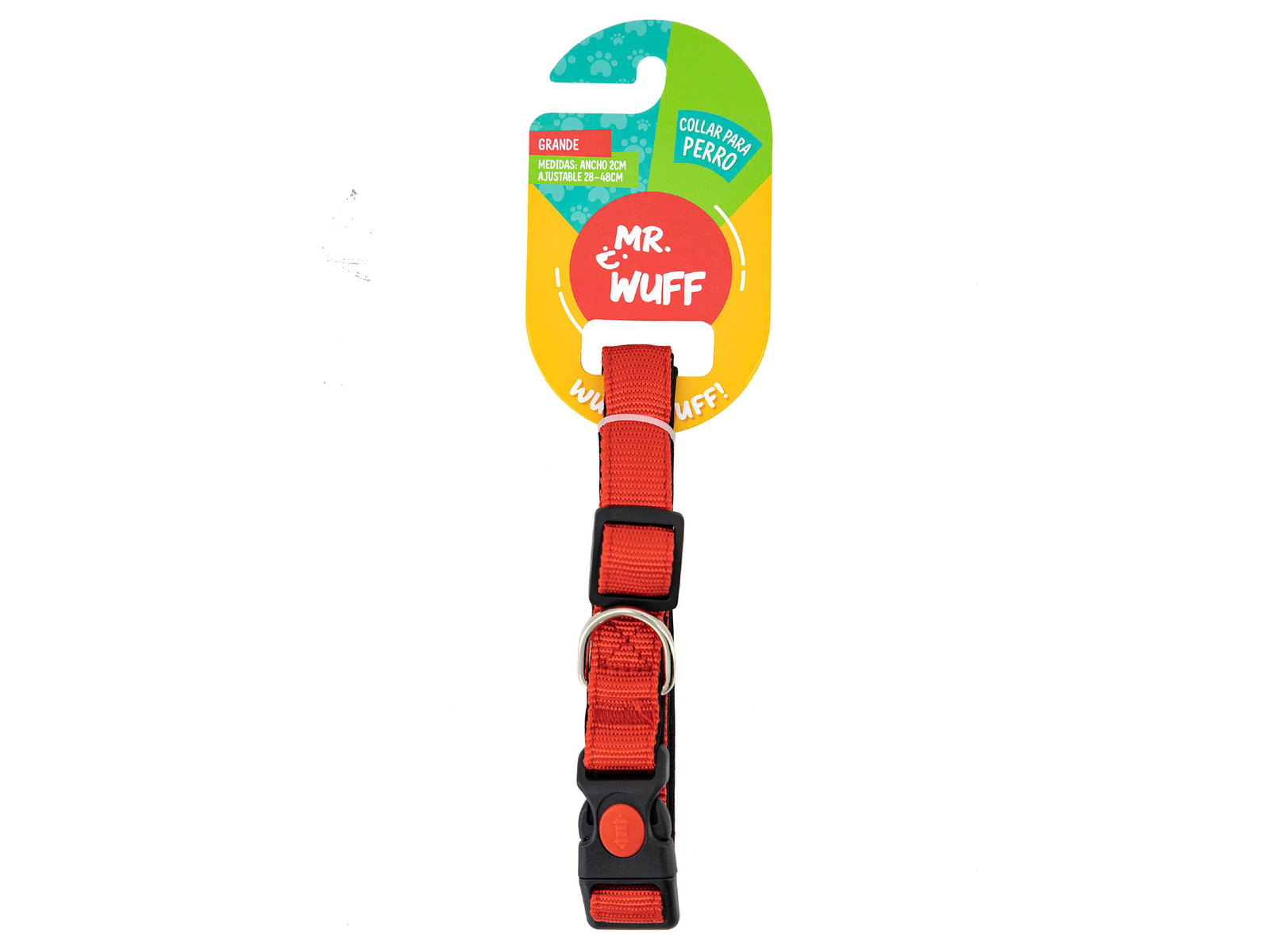 Mr. Wuff Collar Para Perro ROJO EXTRA GRANDE