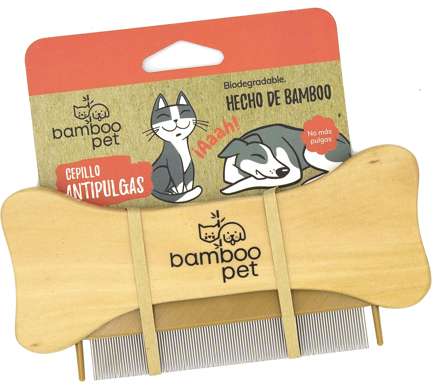 Bamboopet Cepillo Antipulgas de Bamboo Natural