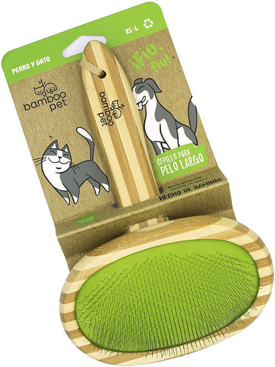 Bamboopet Cepillo de Bamboo para Pelo Largo