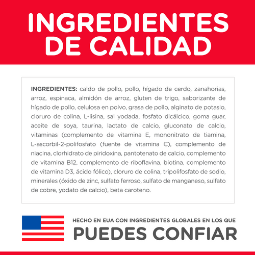 Alimento Húmedo Para Gato Hill's Science Diet Lata Estofado, Receta Pollo Rostizado y Arroz - 0.08kg
