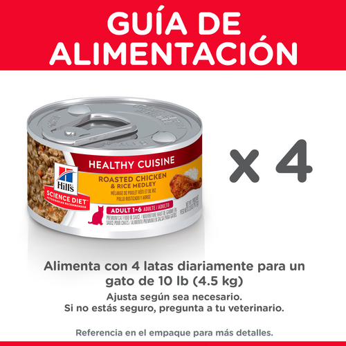 Alimento Húmedo Para Gato Hill's Science Diet Lata Estofado, Receta Pollo Rostizado y Arroz - 0.08kg