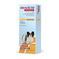 MSD Bravecto 1M Triple Perro 2.5 a 5 kg 50 mg Caja 3 Tabletas