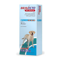 MSD Bravecto 1M Triple Perro 20 a 40 kg 400 mg Caja 3 Tabletas