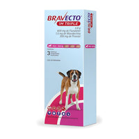 MSD Bravecto 1M Triple Perro 40 a 60 kg 600 mg Caja 3 Tabletas