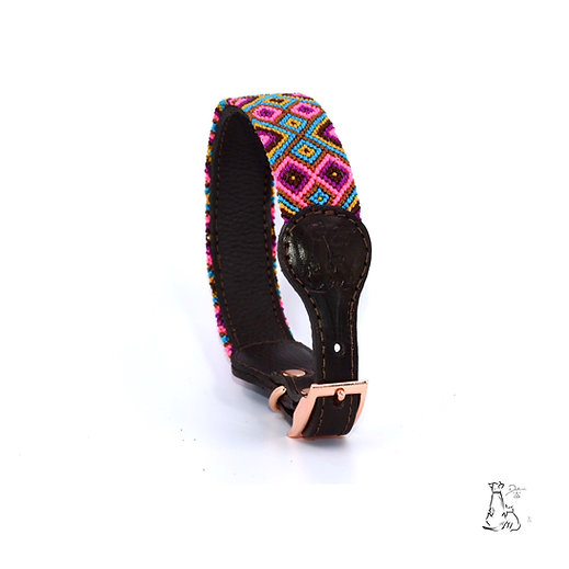 Dakini Collar Artesanal Para Perro Con Acabados de Lujo, Extra Resistente , Talla CH