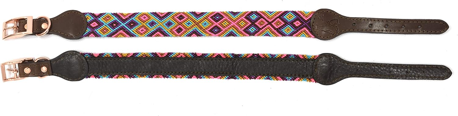 Dakini Collar Artesanal Para Perro Con Acabados de Lujo, Extra Resistente , Talla M - 3.5 CM