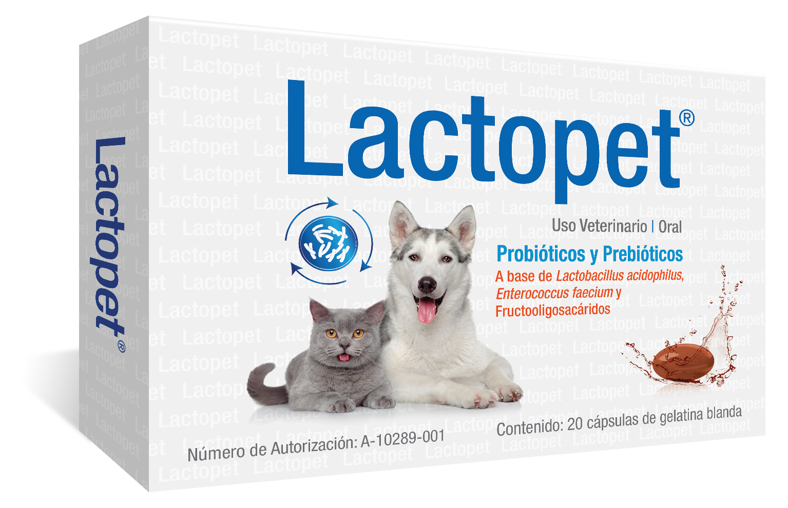 Petgel Lactopet Probióticos y Prebióticos 20 cápsulas