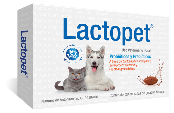 Petgel Lactopet Probióticos y Prebióticos 20 cápsulas