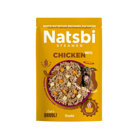 Natsbi, Comida Húmeda Para Perros Sabor Pollo Al Vapor - 500 Gramos