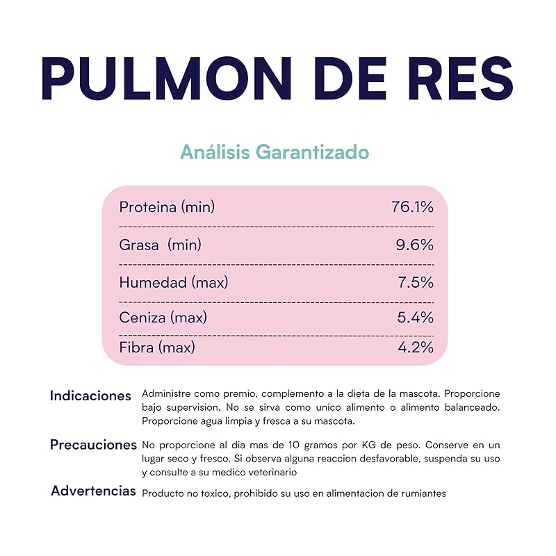 The Pets Club Premios Deshidratados con Sabor Pulmón de Res para Perros y Gatos (120 g)