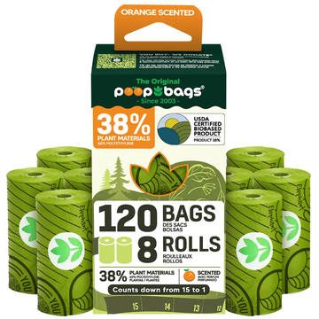 Bolsas ecológicas para perro The Original Poop Bags con 38% materiales vegetales y certificación USDA