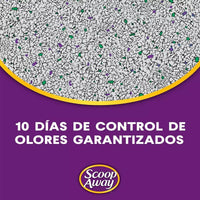 Detalle de arena aglutinante 99.9% libre de polvo con 10 dÃ­as de control de olores garantizados