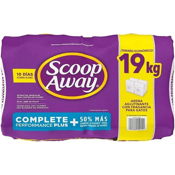 Empaque de arena aglutinante Scoop Away Complete Performance Plus de 19 kg con fragancia para gatos