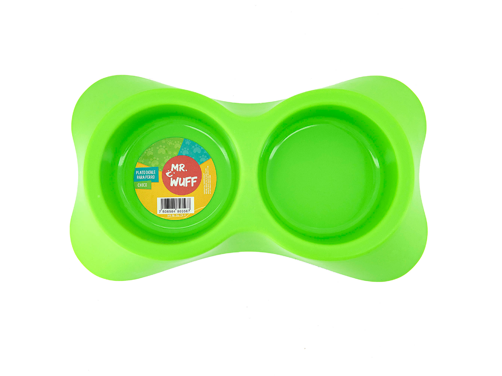Mr. Wuff Plato doble para perro VERDE CHICO