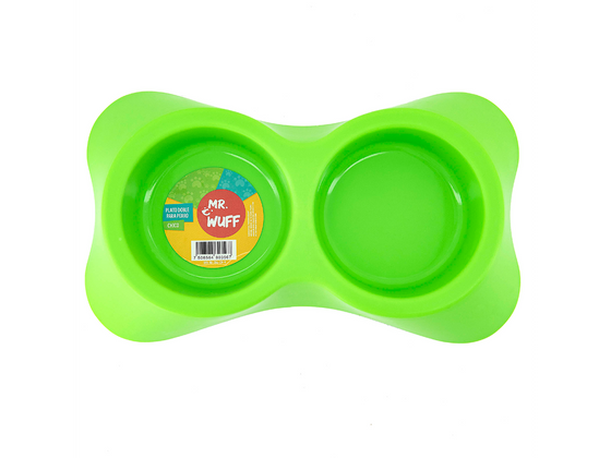 Mr. Wuff Plato doble para perro VERDE CHICO
