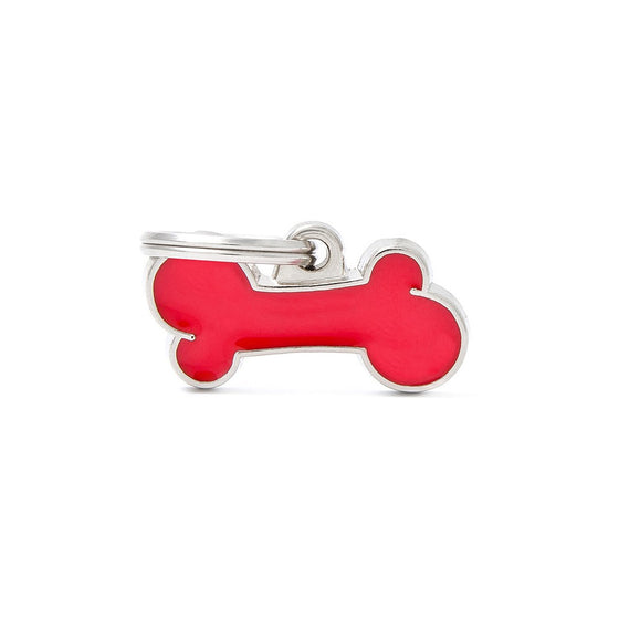 MyFamily Placa Classic Hueso Chico Rojo
