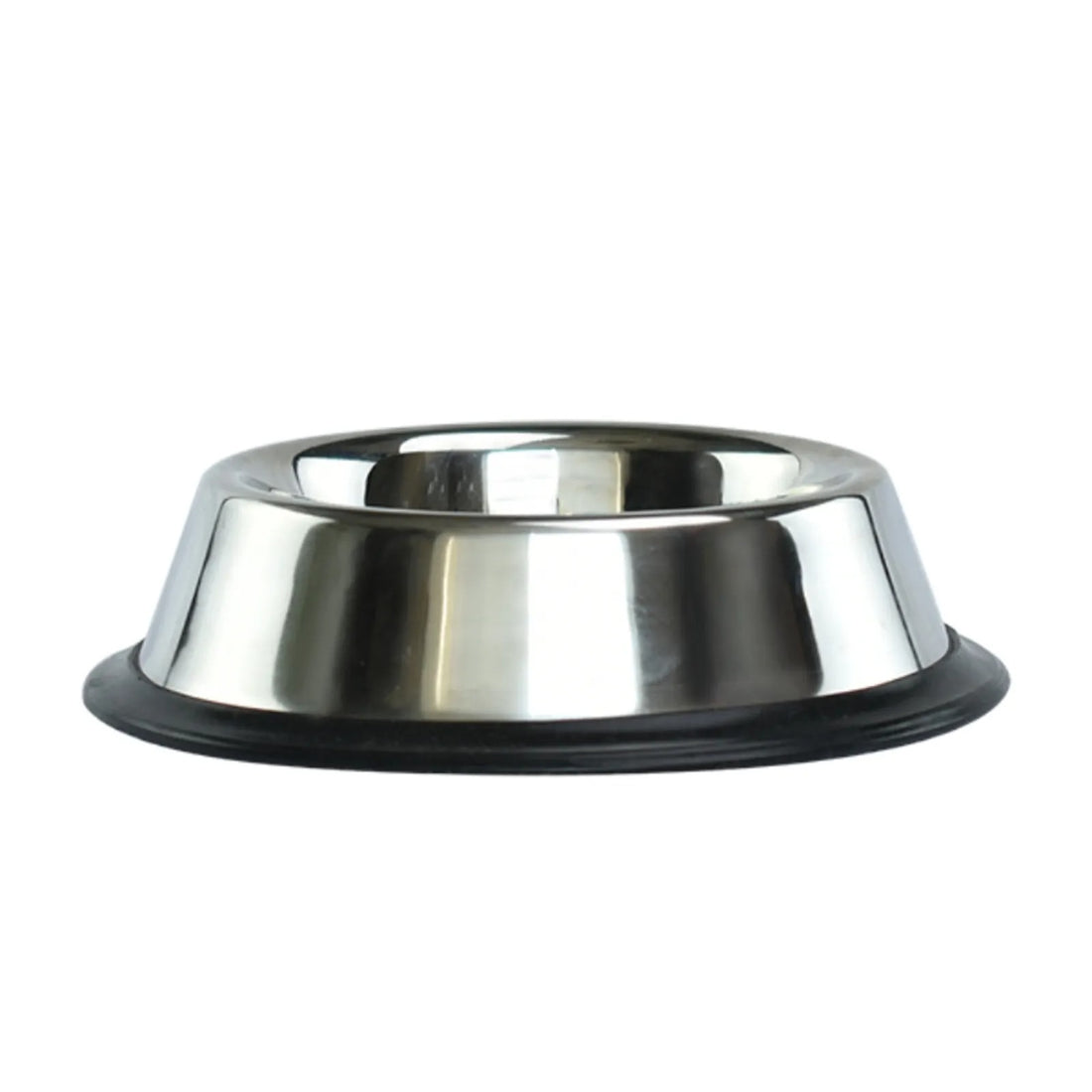 Plato de acero inoxidable Fancy Pets para perro con base de goma negra antiderrapante