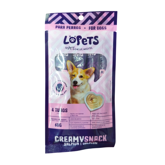 Lopets Creamy Snack - Salmón para Perro
