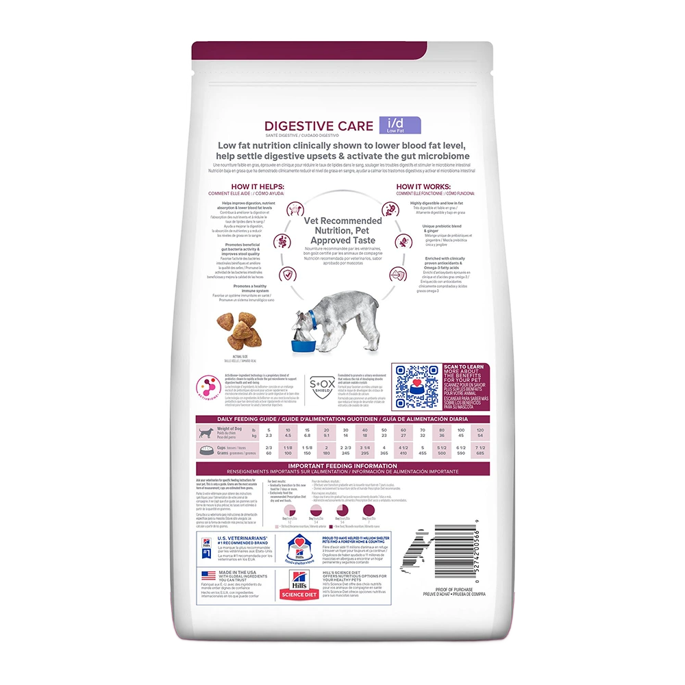 Hill's Prescription Diet i/d Low Fat Canine Enfermedad Gastrointestinal Bajo en Grasas 3.9kg - Alimento Seco Perro