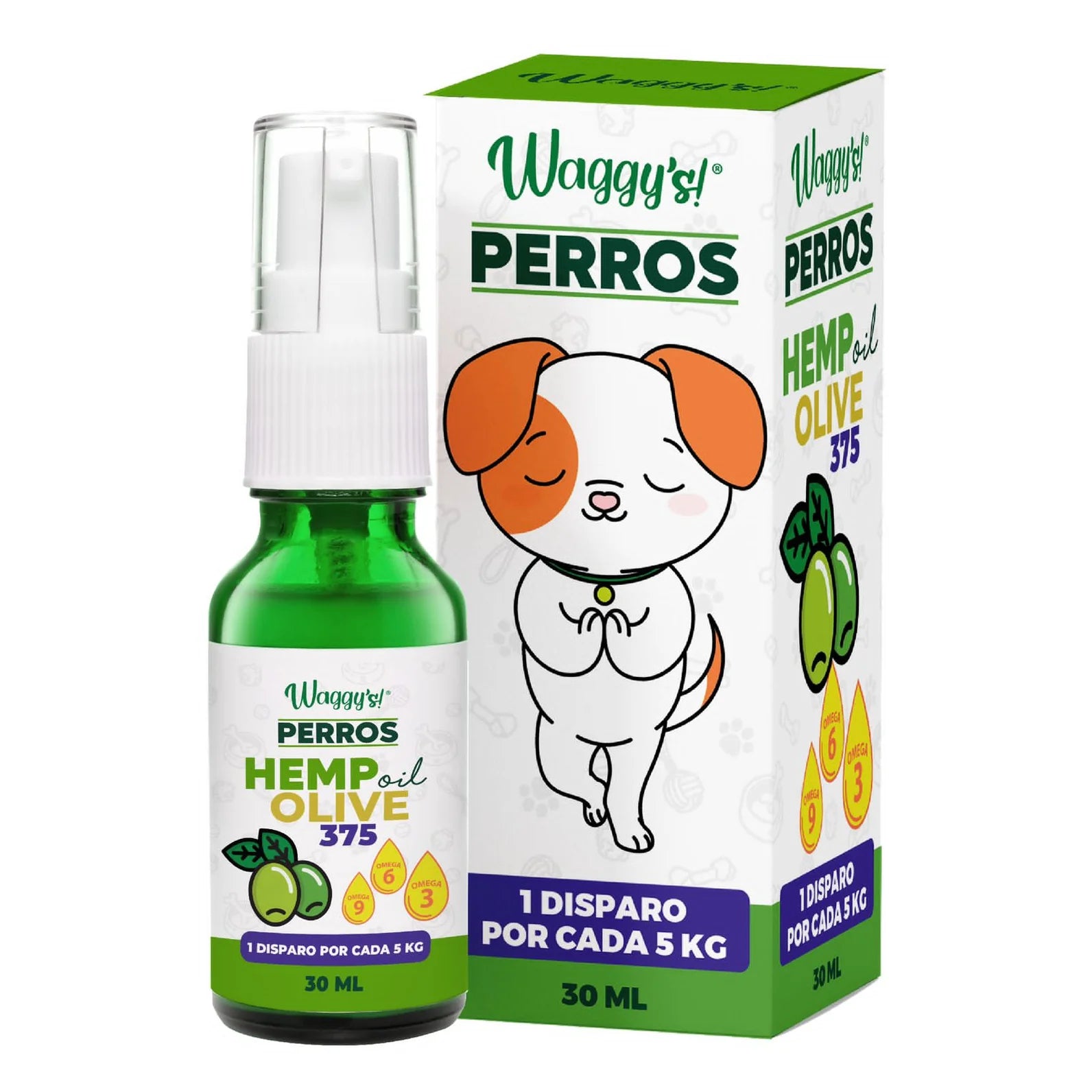 Waggy's Spray Perro Hemp + Olive Oil 30 ml 375 mg