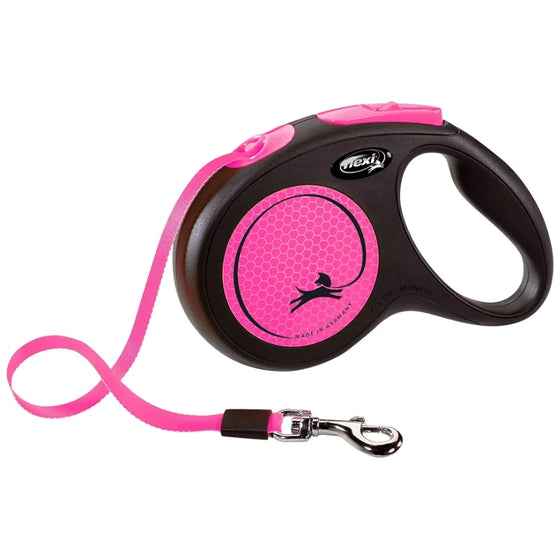 Flexi Correa Neón Rosa - 5 m