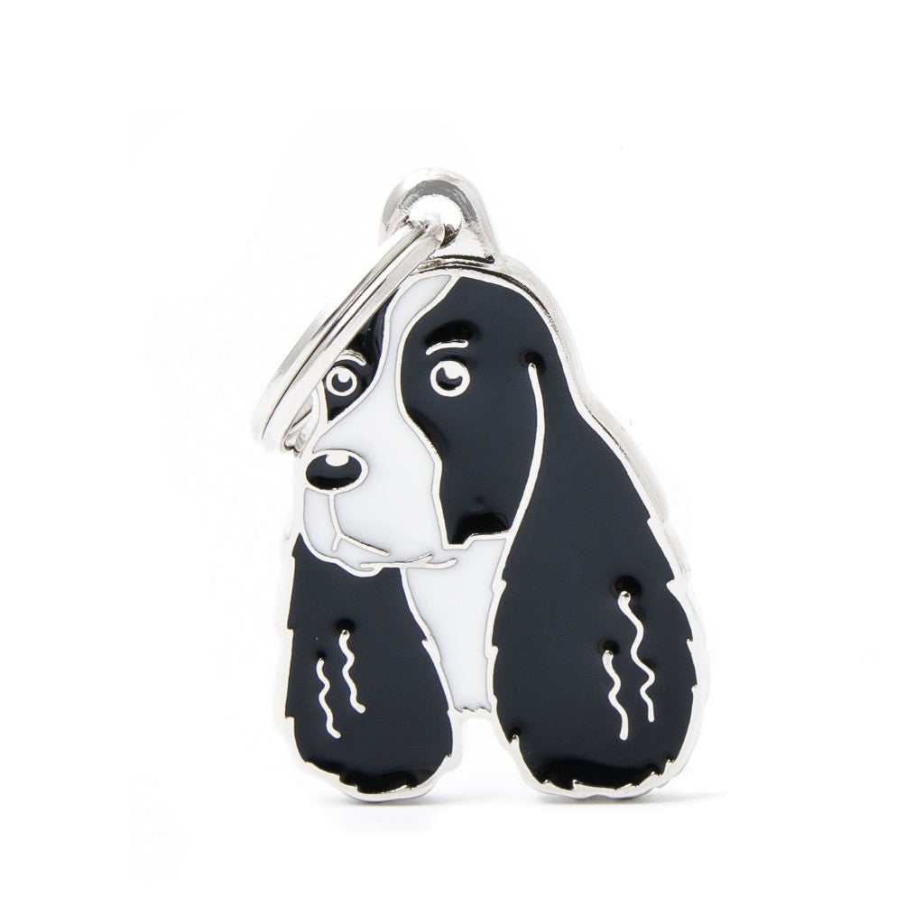 MyFamily Placa Friends Springer Spaniel Blanco y Negro