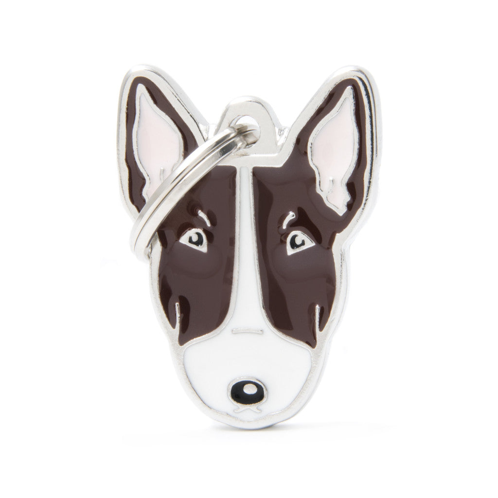 MyFamily Placa Friends Bull Terrier Blanco y Cafe