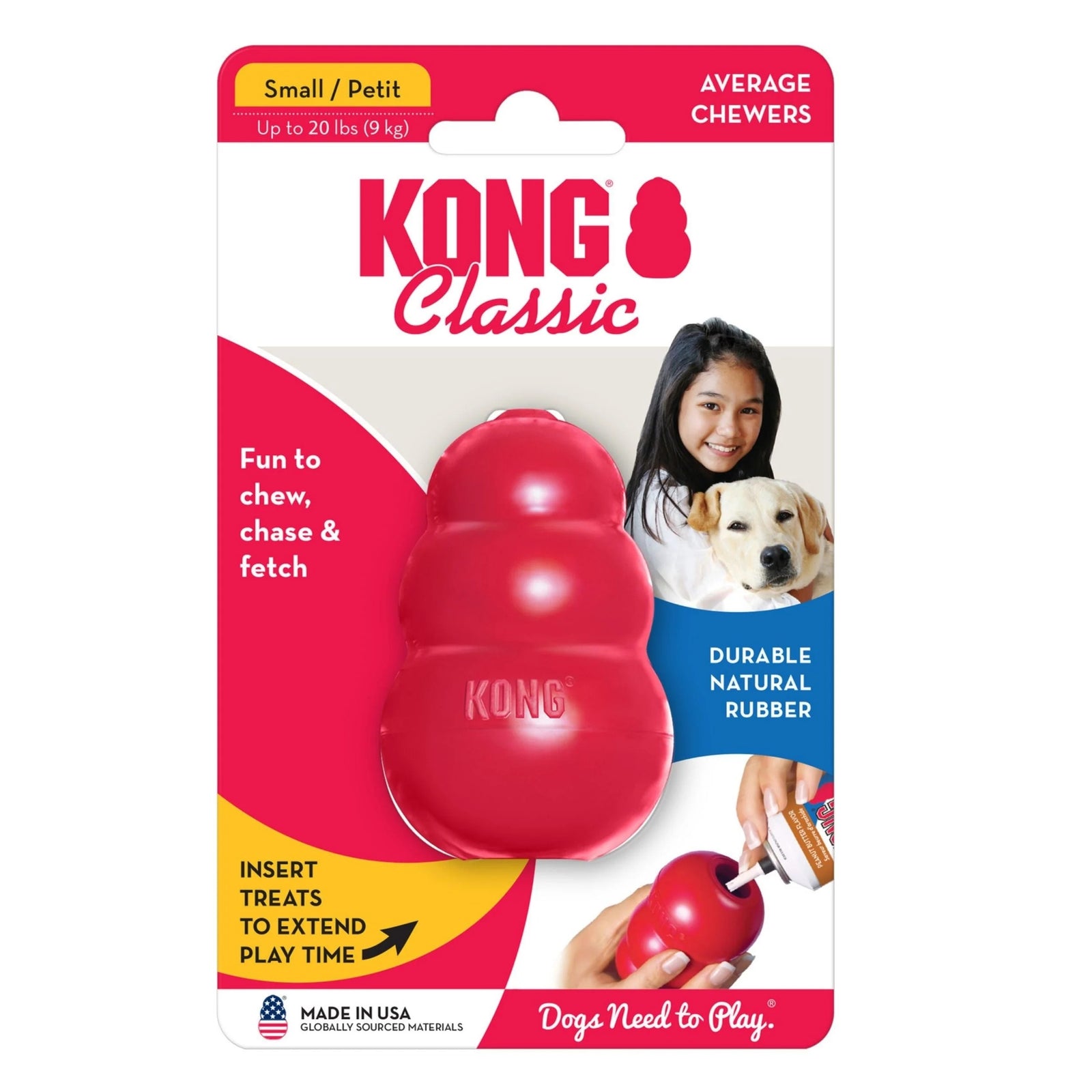 Empaque de KONG Classic talla Small para perros de hasta 9 kg