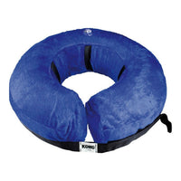 Guía de tallas y beneficios del collar protector inflable KONG Cloud en su empaque original