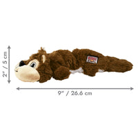 Diagrama de medidas del KONG Scrunch Knots Squirrel mostrando un largO