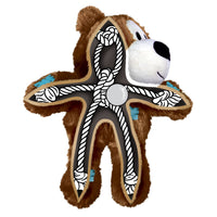 Diagrama de juguete KONG Wild Knots Bear mostrando el esqueleto