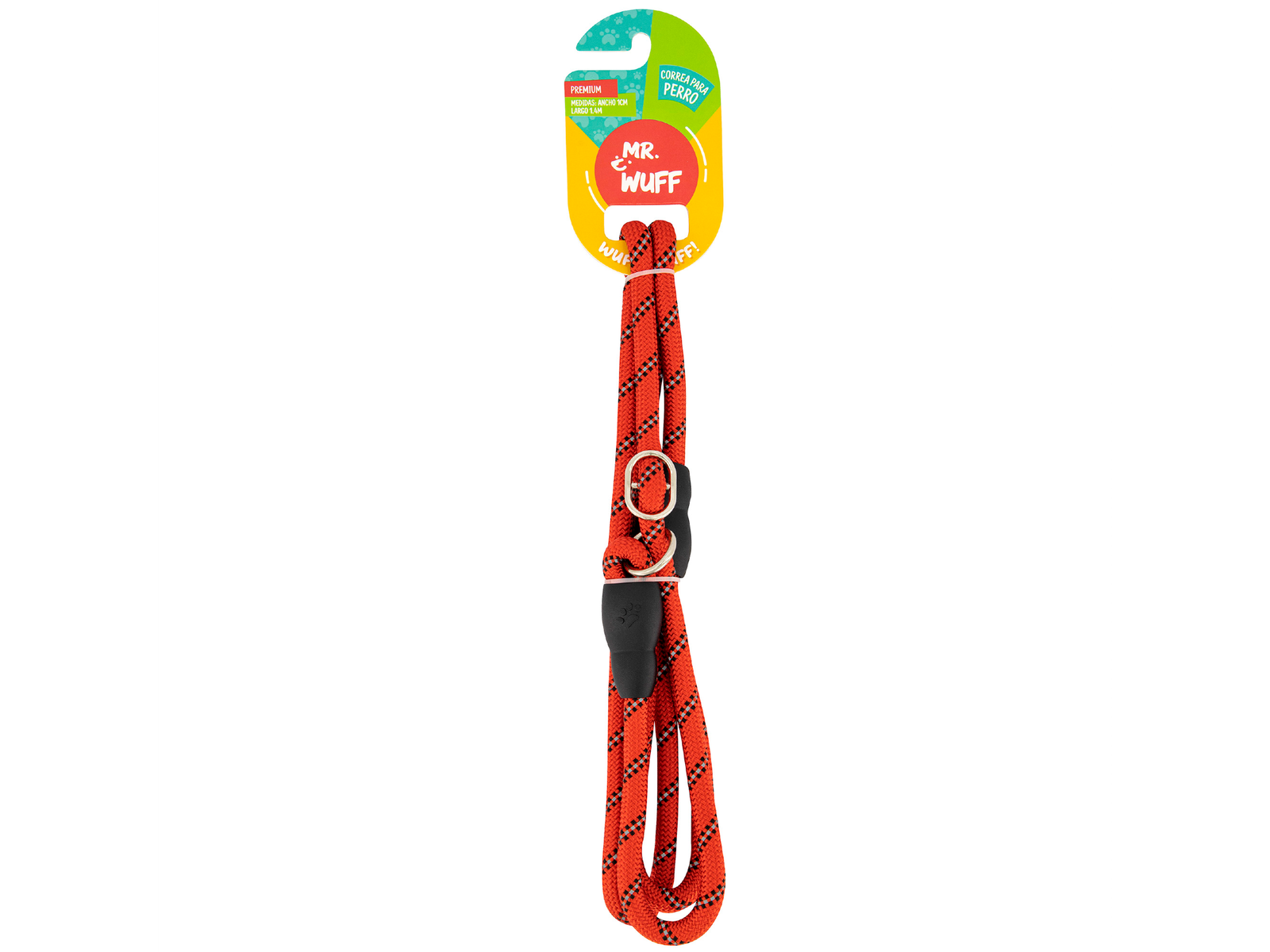 Mr. Wuff Correa Para Perro De Collar Ajustable ROJO