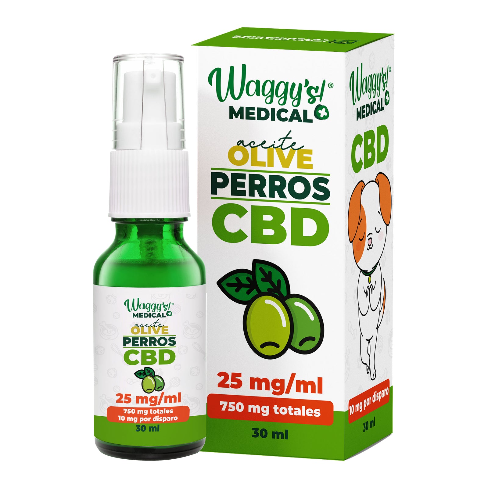 Waggy's Spray Perro CBD + Olive Oil 30 ml 750 mg