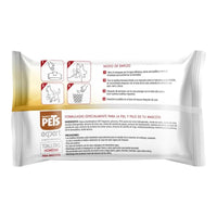 Reverso del empaque de toallitas Fancy Pets mostrando ingredientes naturales