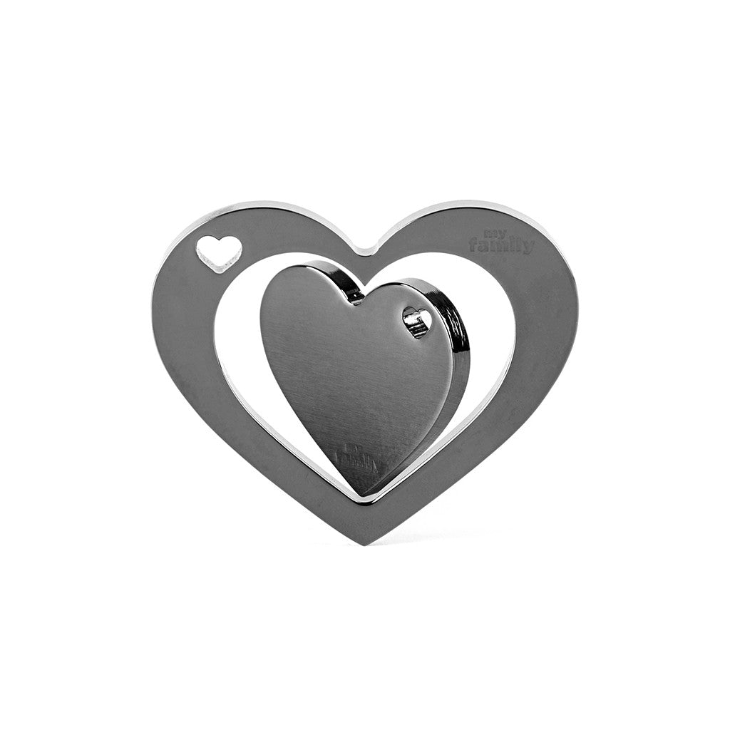 MyFamily Placa TwoGether Doble Corazon Negro