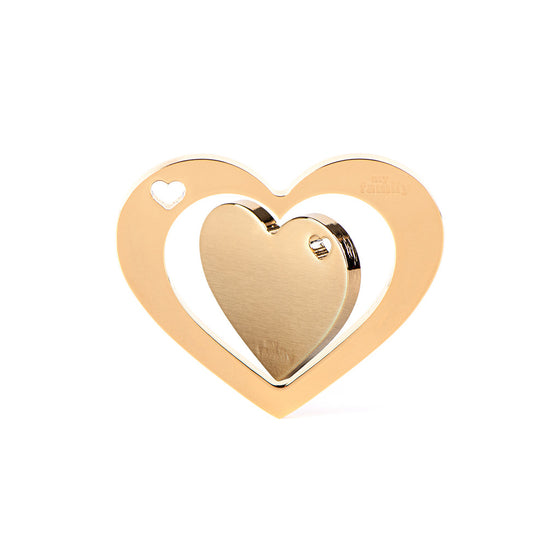 MyFamily Placa TwoGether Doble Corazon Oro