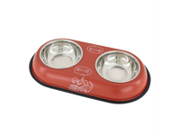 Mr. Wuff Plato doble para perro ROJO GRANDE