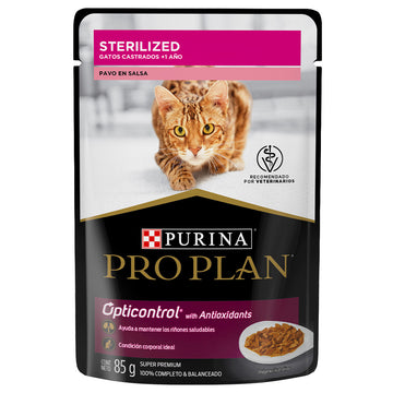 Pro Plan Pouch Gato Adulto Esterilizado Pavo 85g - Alimento Húmedo Gato