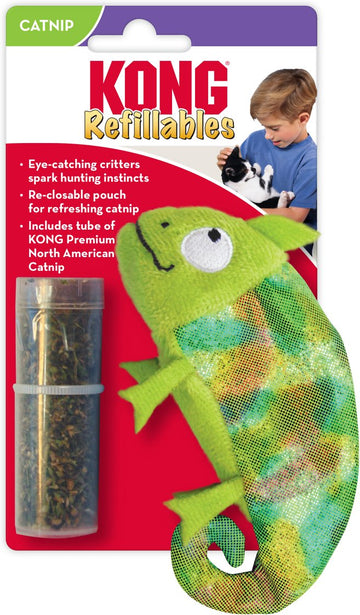 KONG Camaleón Rellenable con Tubo Catnip NCM4
