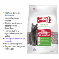 Arena Absorbente para Gatos Aroma Lavanda Control de Olores Fuertes 2Kg