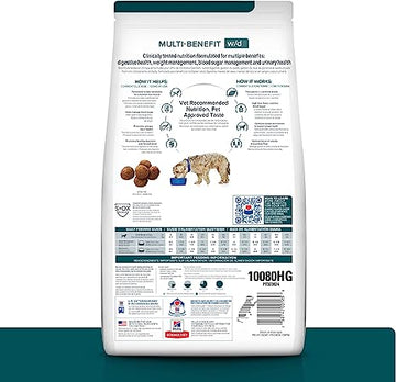 Hill's Prescription Diet w/d Multi-Beneficio Digestivo/Peso/Glucosa/Manejo Urinario Alimento seco para Perros, Dieta Veterinaria, Bolsa de 8.5 lb